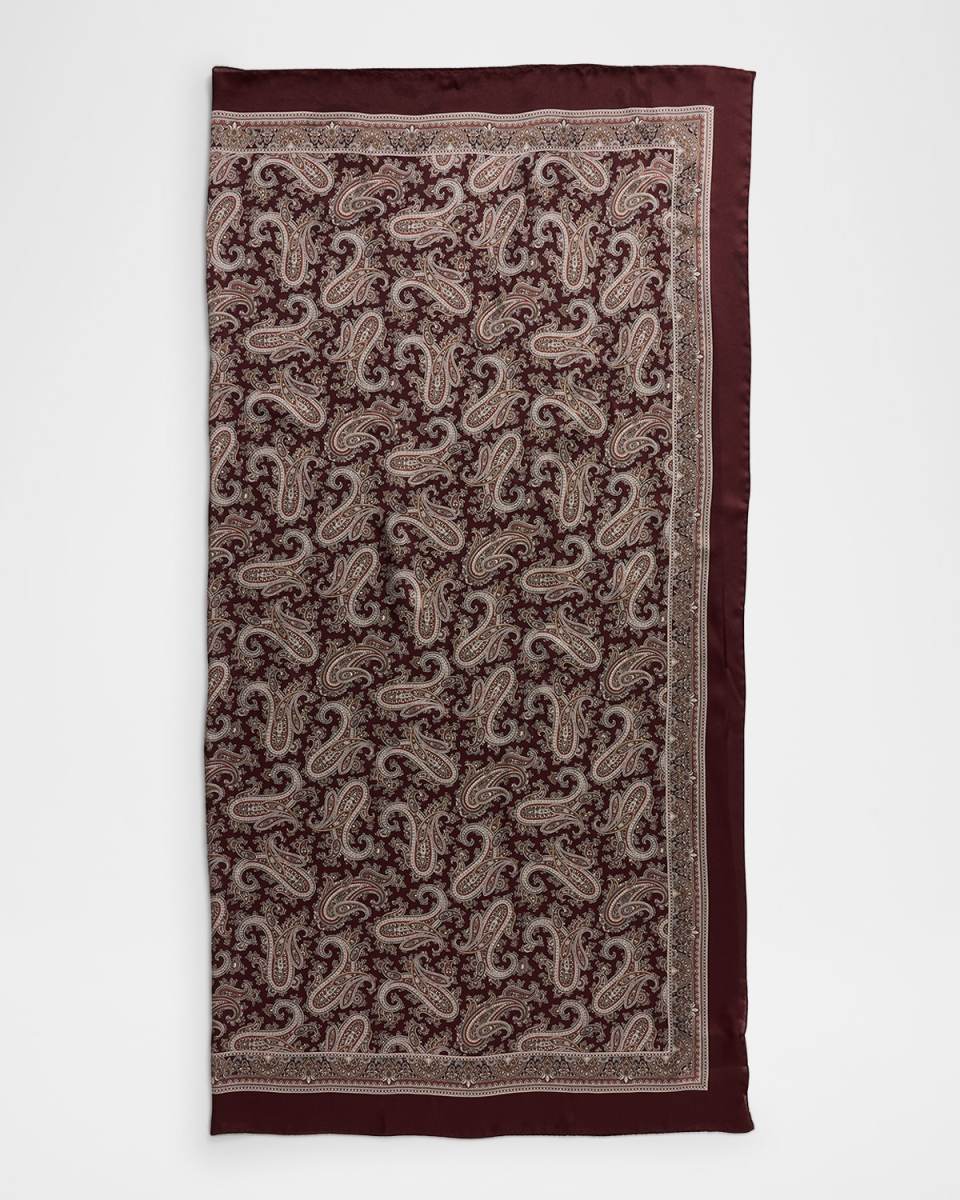Paisley Silk Charmeuse Scarf
